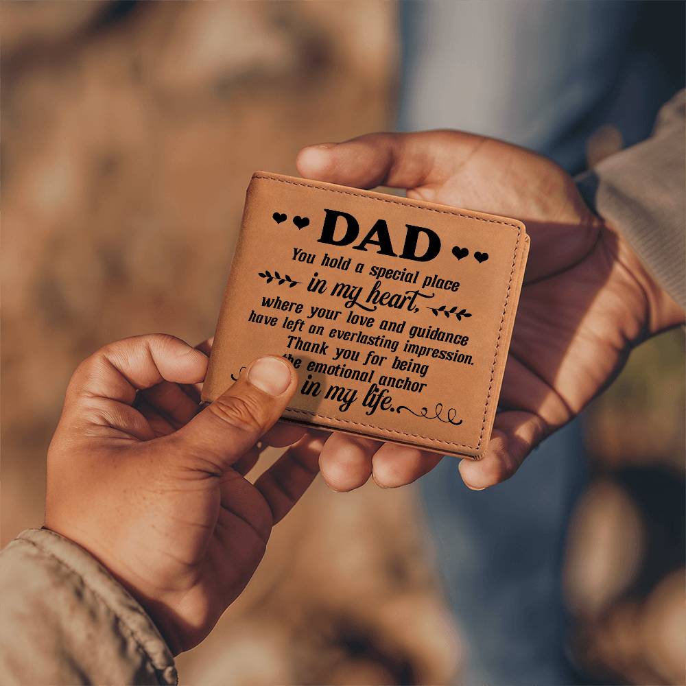 Dad - Thank You For Being The Emotional Anchor In My Life - Leather Wallet