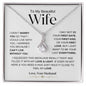 To My Beautiful Wife - I Can't Live Without You - Alluring Beauty Necklace WB
