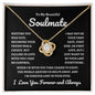 To My Soulmate - Time Ceases to Exist - Love Knot Necklace BW