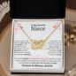 Niece Necklace - You are Beautiful Inside and Out - Interlocking Heart WB butterflies