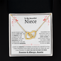 Niece Necklace - You are Beautiful Inside and Out - Interlocking Heart WB butterflies