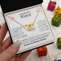 Niece Necklace - You are Beautiful Inside and Out - Interlocking Heart WB butterflies