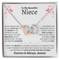 Niece Necklace - You are Beautiful Inside and Out - Interlocking Heart WB butterflies