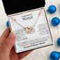 Niece Necklace - You are Beautiful Inside and Out - Interlocking Heart WB butterflies