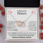 Niece Necklace - You are Beautiful Inside and Out - Interlocking Heart WB butterflies