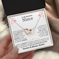 Niece Necklace - You are Beautiful Inside and Out - Interlocking Heart WB butterflies