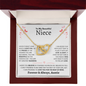 Niece Necklace - You are Beautiful Inside and Out - Interlocking Heart WB butterflies