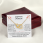 Niece Necklace - You are Beautiful Inside and Out - Interlocking Heart WB butterflies