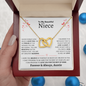 Niece Necklace - You are Beautiful Inside and Out - Interlocking Heart WB butterflies