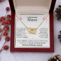 Niece Necklace - You are Beautiful Inside and Out - Interlocking Heart WB butterflies
