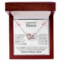 Niece Necklace - You are Beautiful Inside and Out - Interlocking Heart WB butterflies
