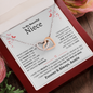 Niece Necklace - You are Beautiful Inside and Out - Interlocking Heart WB butterflies