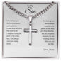 To My Son - Proudest Moment - Cuban Cross Necklace WB