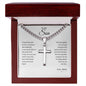 To My Son - Proudest Moment - Cuban Cross Necklace WB