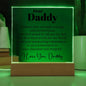 Dear Daddy - I Admire Your Strength, Courage, And Perseverance - Acrylic Square Plaque