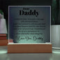 Dear Daddy - I Admire Your Strength, Courage, And Perseverance - Acrylic Square Plaque