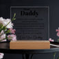 Dear Daddy - I Admire Your Strength, Courage, And Perseverance - Acrylic Square Plaque