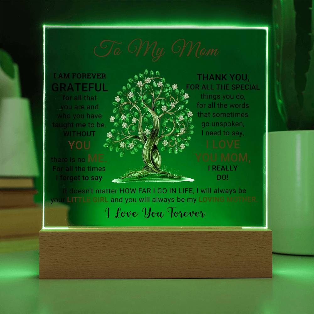 To My Mom - I Am Forever Grateful - Mother's Day Acrylic Square Plaque