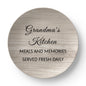Grandma's Kitchen - Meals and Memories Served Fresh Daily - Gift From Granddaughter & Grandson - 10” Plate
