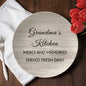 Grandma's Kitchen - Meals and Memories Served Fresh Daily - Gift From Granddaughter & Grandson - 10” Plate