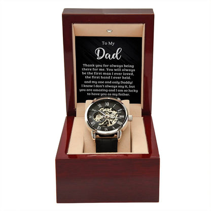 To My Dad - I Am So Lucky To Have You - Men's Openwork Watch