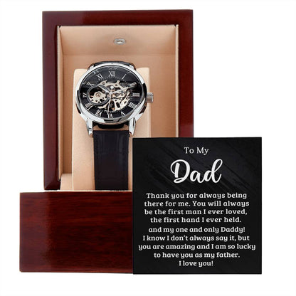 To My Dad - I Am So Lucky To Have You - Men's Openwork Watch