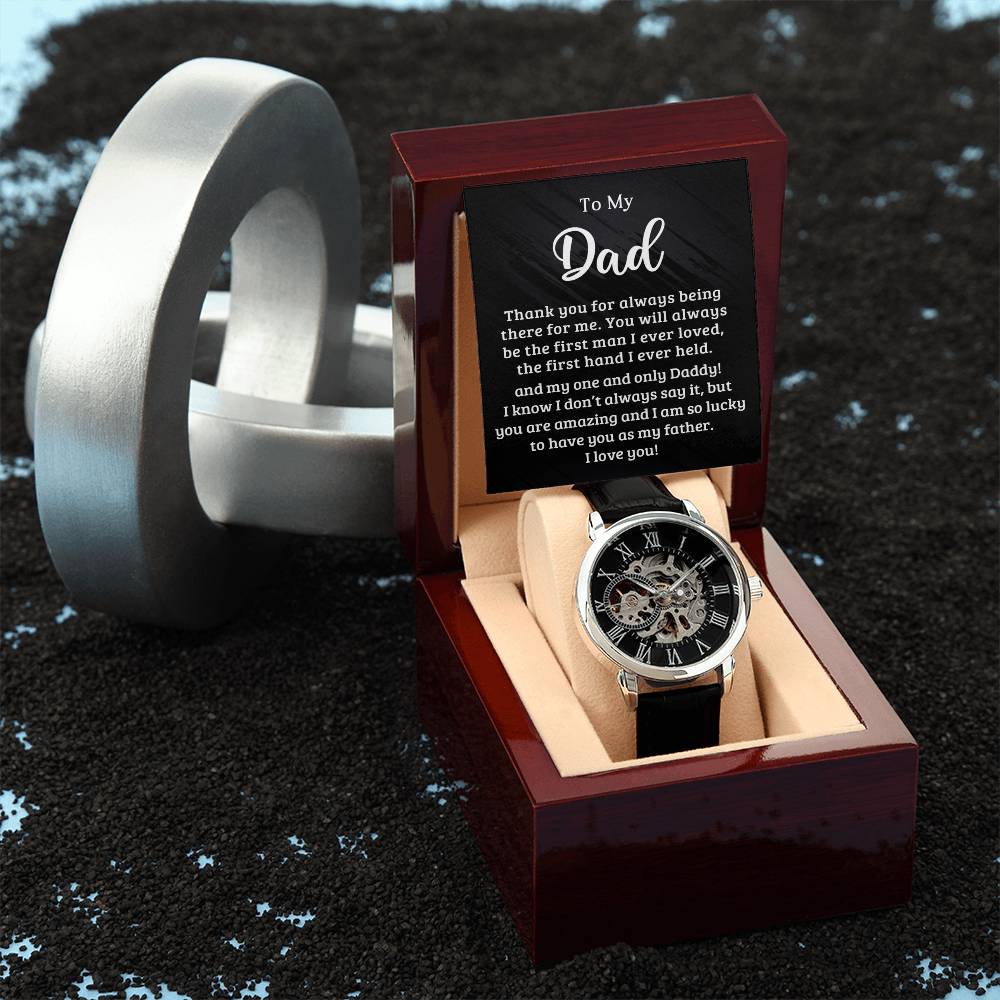 To My Dad - I Am So Lucky To Have You - Men's Openwork Watch