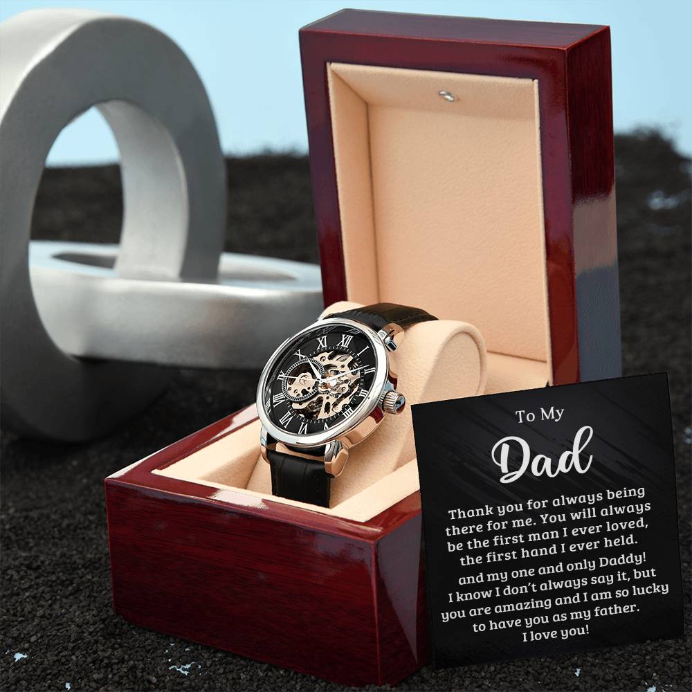 To My Dad - I Am So Lucky To Have You - Men's Openwork Watch