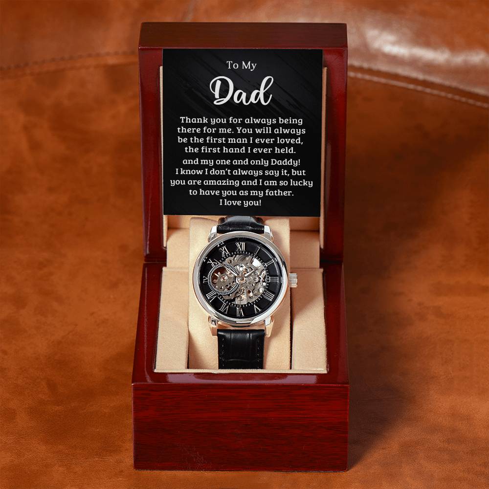 To My Dad - I Am So Lucky To Have You - Men's Openwork Watch