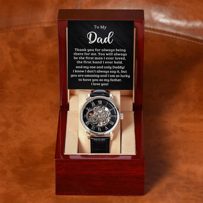 To My Dad - I Am So Lucky To Have You - Men's Openwork Watch