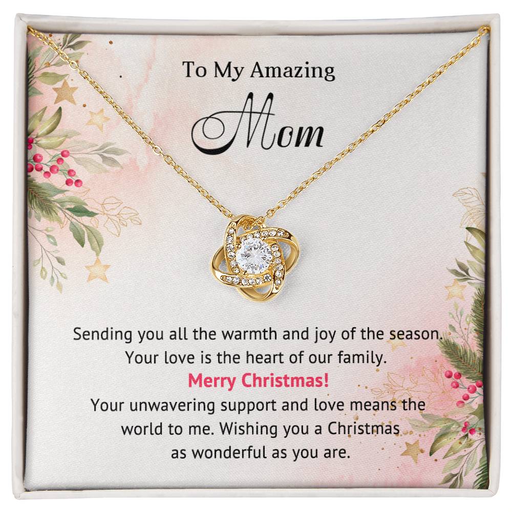 Mom - Heart of our Family - Christmas Gift - Love Knot Necklace