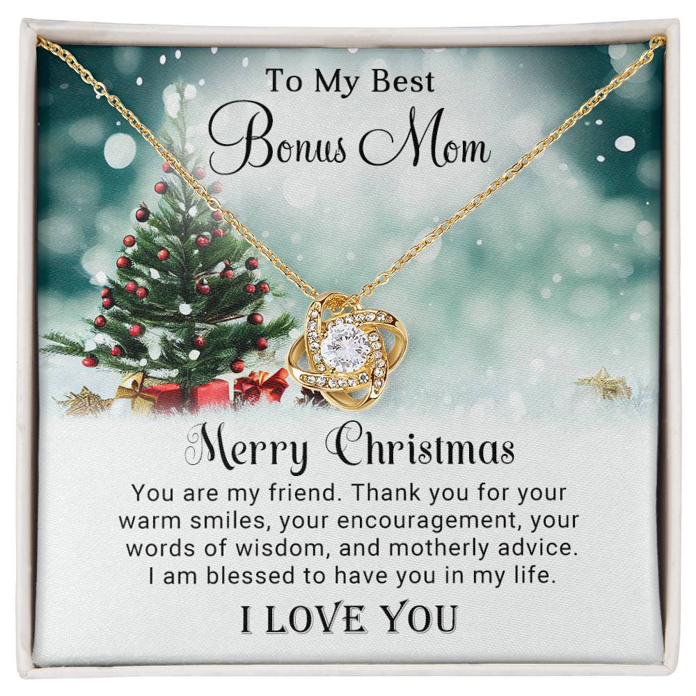 Bonus Mom - Best - Christmas Gift - Love Knot Necklace