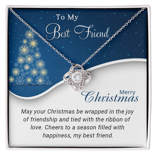 Best Friend - Cheers - Christmas Gift - Love Knot Necklace