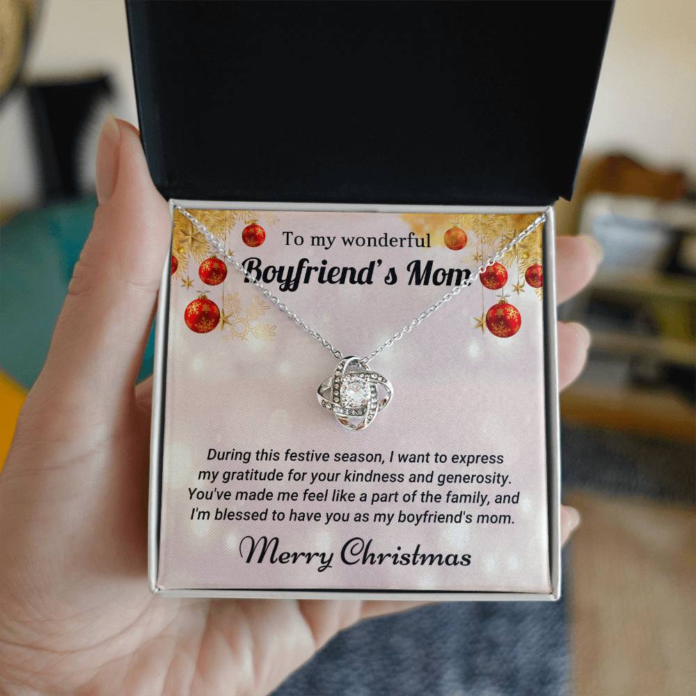 Boyfriend's Mom - Part of the Family - Christmas Gift - Love Knot Necklace