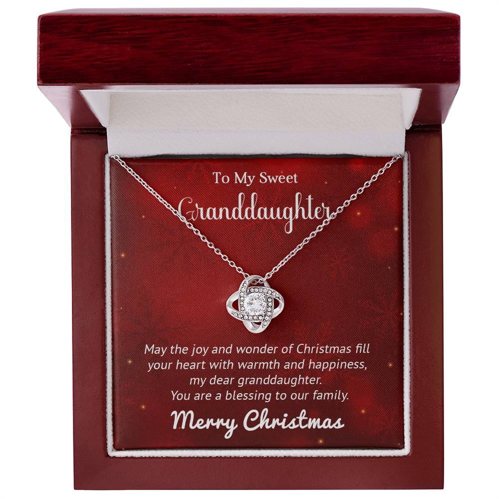 Granddaughter - Joy - Christmas Gift - Love Knot Necklace