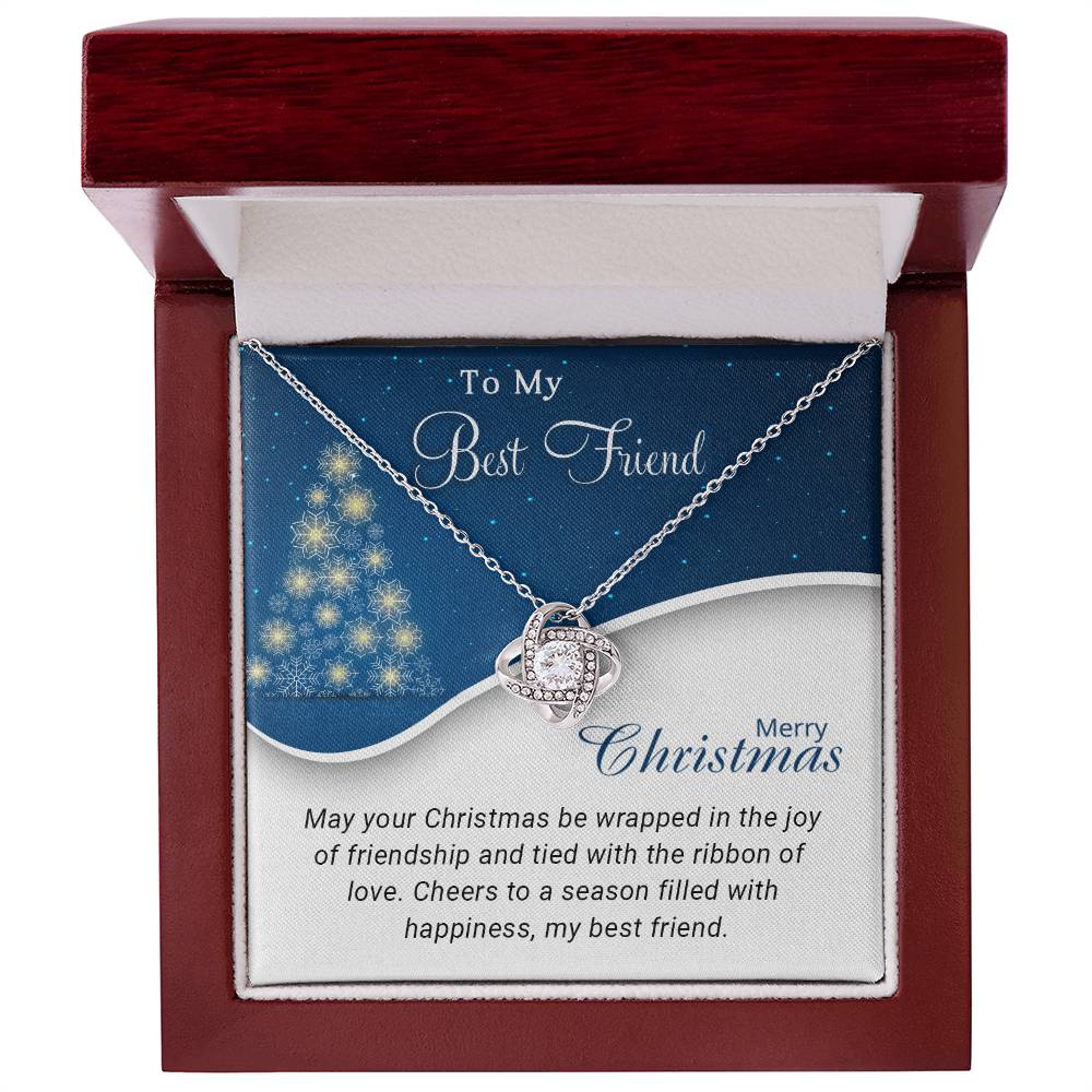 Best Friend - Cheers - Christmas Gift - Love Knot Necklace