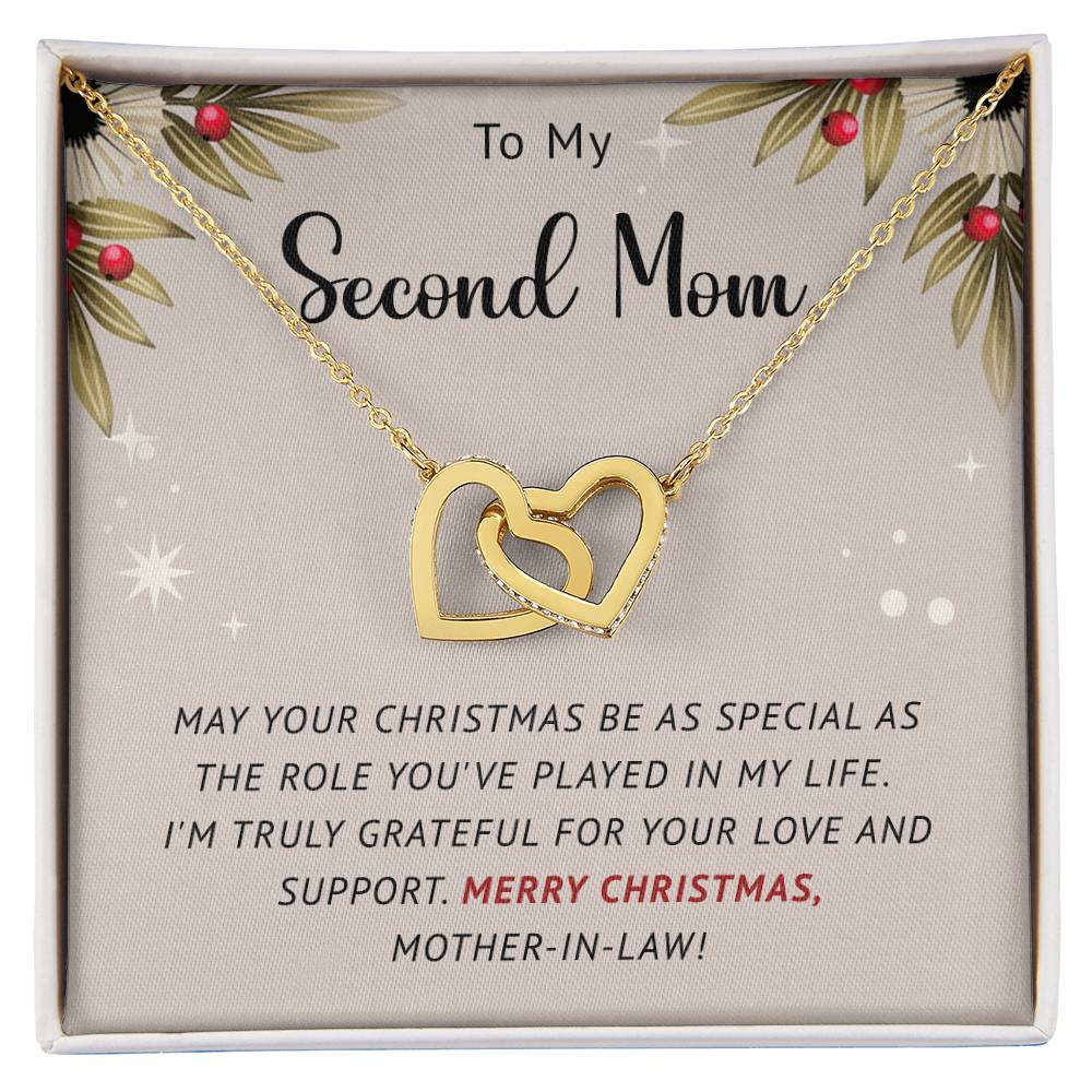 Second Mom - Truly Grateful - Christmas Gift - Interlocking Hearts Necklace