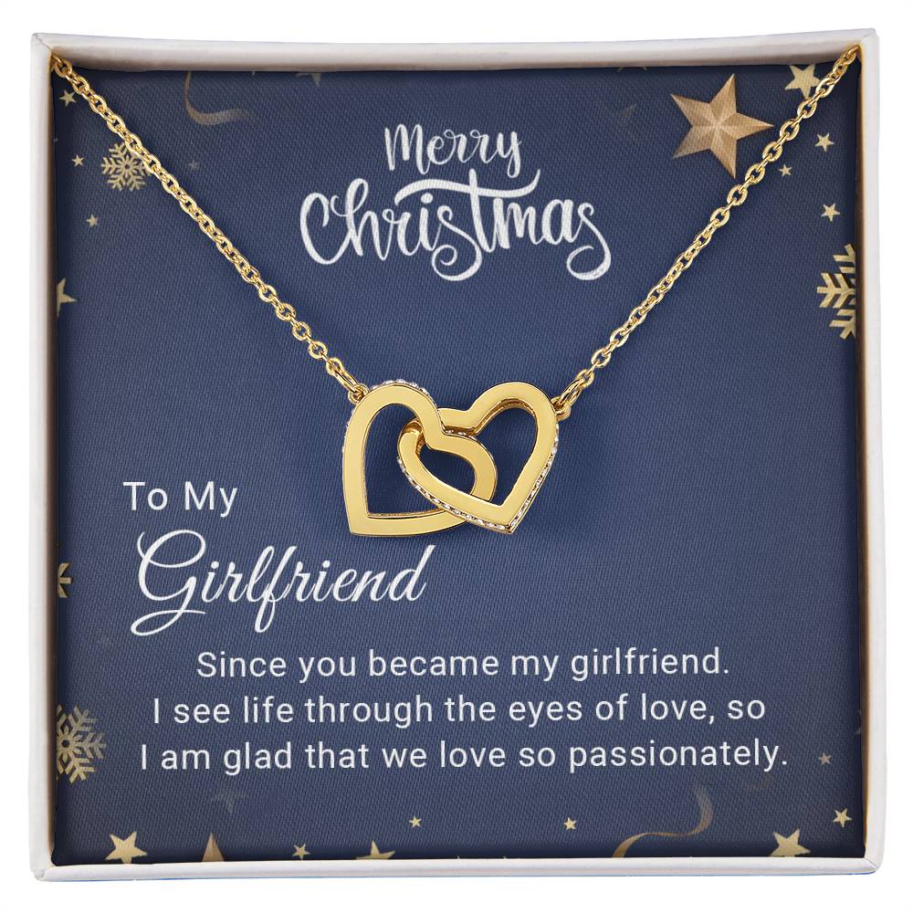 Girlfriend - Eyes of Love - Christmas Gift - Interlocking Hearts Necklace