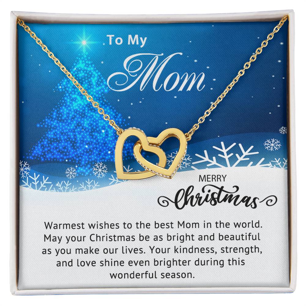 To My Mom - Christmas Gift - Interlocking Hearts Necklace