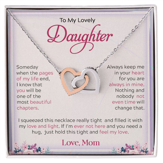 To My Lovely Daughter | Always keep Me In Your Heart - Interlocking Hearts necklace