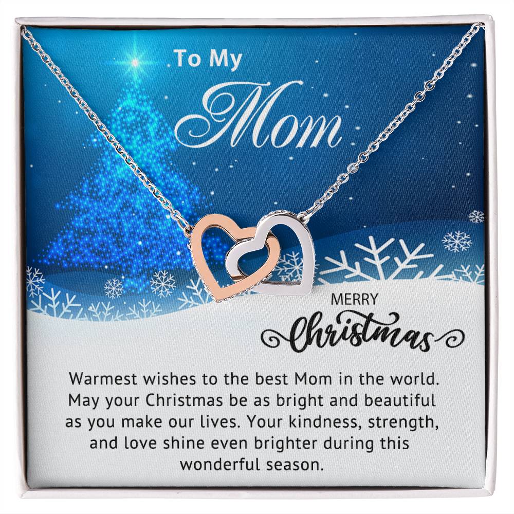 To My Mom - Christmas Gift - Interlocking Hearts Necklace