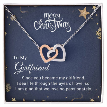 Girlfriend - Eyes of Love - Christmas Gift - Interlocking Hearts Necklace