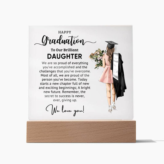 To Our Brilliant Daughter - So Proud Of Everything - Graduation Acrylic Square Plaque