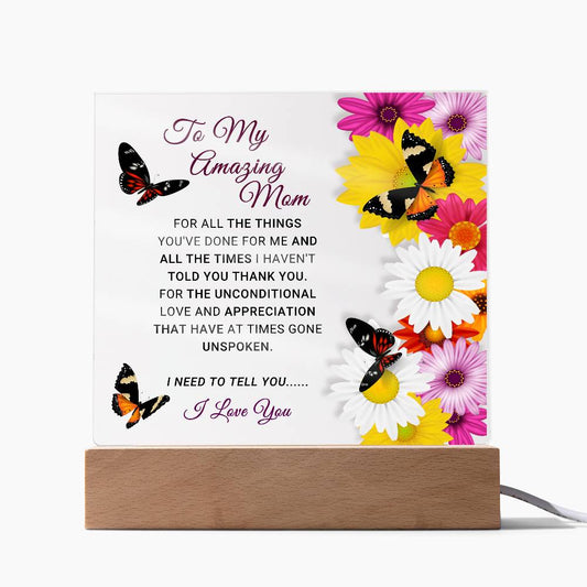 To My Amazing Mom - Best Gift - Acrylic Square Plaque