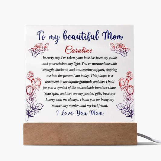 To My Beautiful Mom - Best Gift - Acrylic Square Plaque