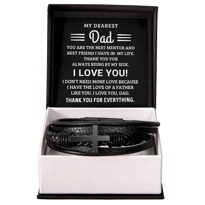 My Dearest Dad - Thank You For Everything - Men's Cross Bracelet