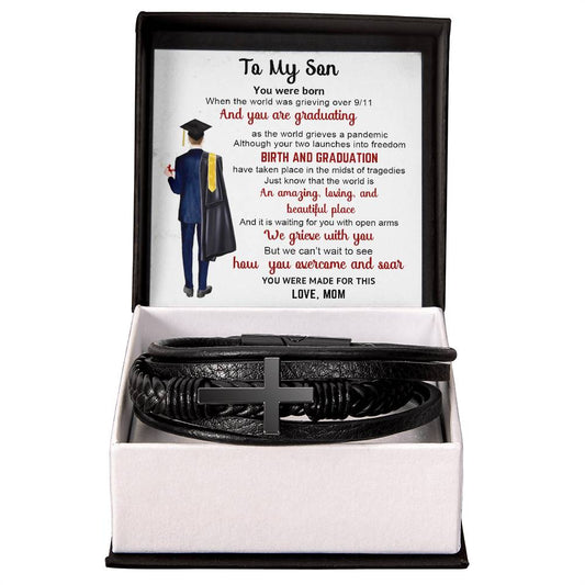 Perfect Graduation Gift - Congratulations - Men's Cross Bracelet