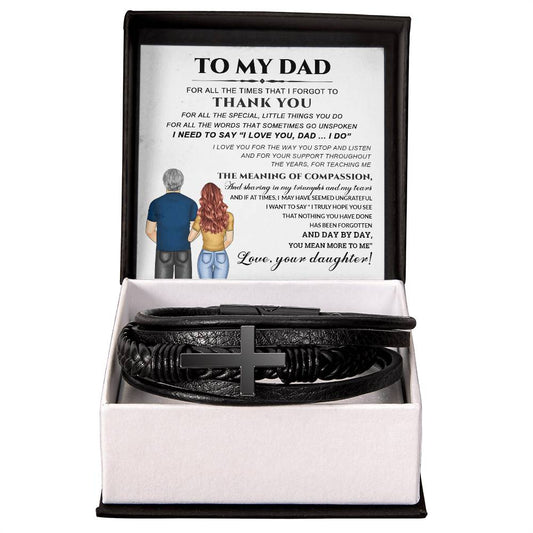 Father's Day Special Gift - Happy Father's Day - Men's Cross Bracelet