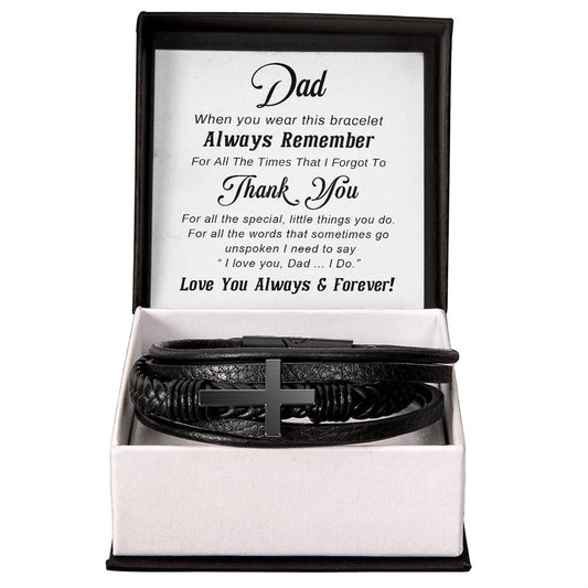 Father's Day Special Gift - Happy Father's Day - Men's Cross Bracelet