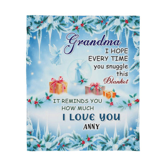 Grandma - Christmas Gift - Jersey Fleece Blanket